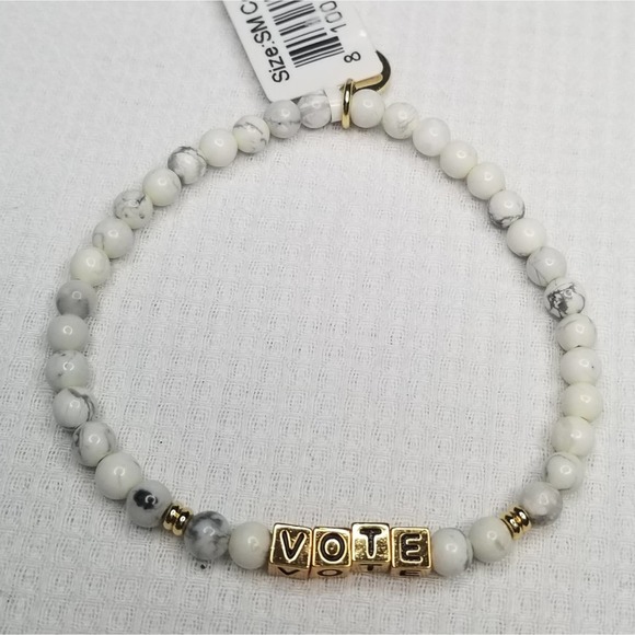 Nordstrom Jewelry - Nordstrom Little Words Project Vote Stretch Bracelet White Marbles Size Sm